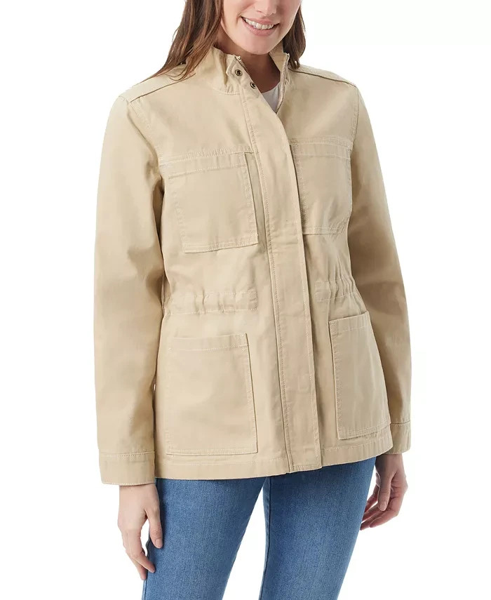 Gloria Vanderbilt Anorak Utility Jacket Women's XXL Stonewood Zip Closure L/S~