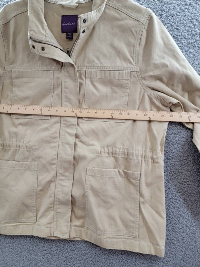 Gloria Vanderbilt Anorak Utility Jacket Women's XXL Stonewood Zip Closure L/S~