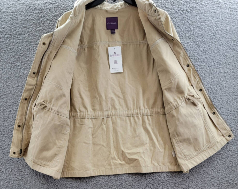 Gloria Vanderbilt Anorak Utility Jacket Women's XXL Stonewood Zip Closure L/S~
