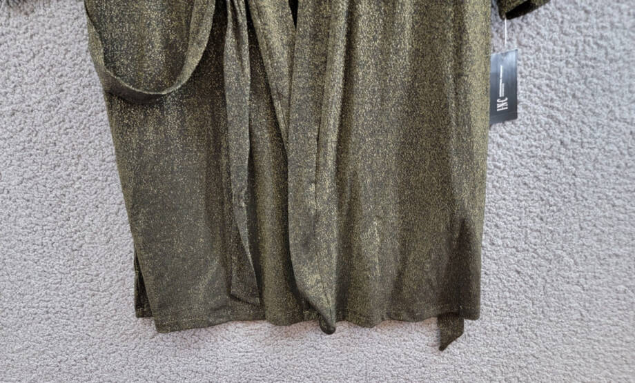 I.N.C. International Concepts Sparkle Robe Women's S Black Sparkle Tie Closure