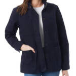 Gloria Vanderbilt Anorak Utility Jacket Women's XS Midnight Affair Navy Button~