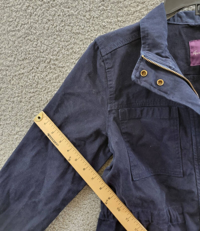 Gloria Vanderbilt Anorak Utility Jacket Women's XS Midnight Affair Navy Button~