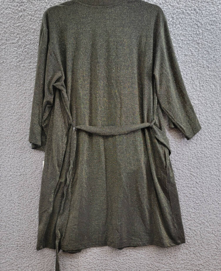 I.N.C. International Concepts Sparkle Robe Women's S Black Sparkle Tie Closure