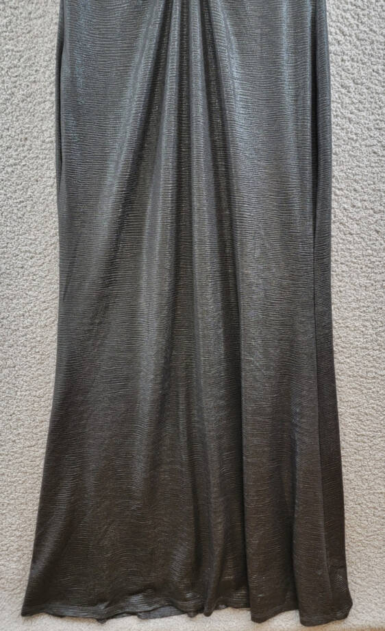 Lauren Ralph Lauren Twist-Front Cape-Overlay Gown Women's 12 Black Zip Closure~