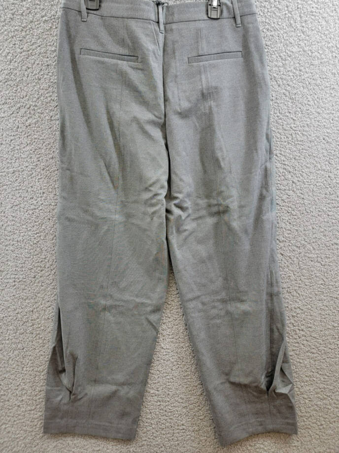 rag & bone Cecily Taper Leg Pants Women's 10 Charcoal Heather Zip Hook & Bar
