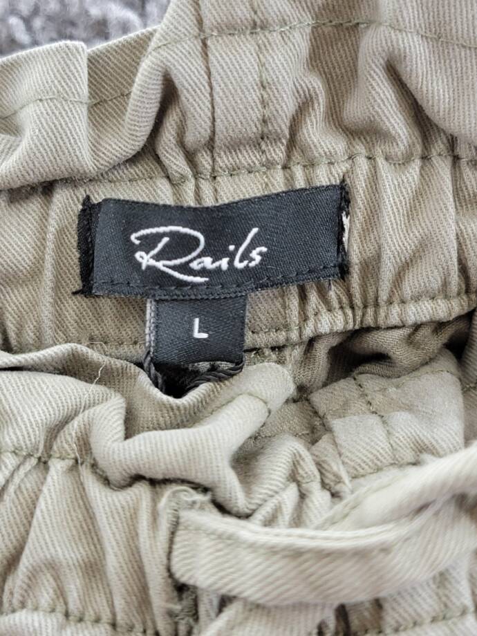 Rails Bodie Cargo Pants Women's L Dark Olive Drawstring Elastic Waist Pull On