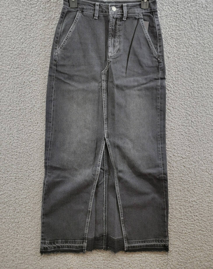 Rails Manhattan Denim Skirt Women's 26 Eclipse Front Slit Button Zip Closure