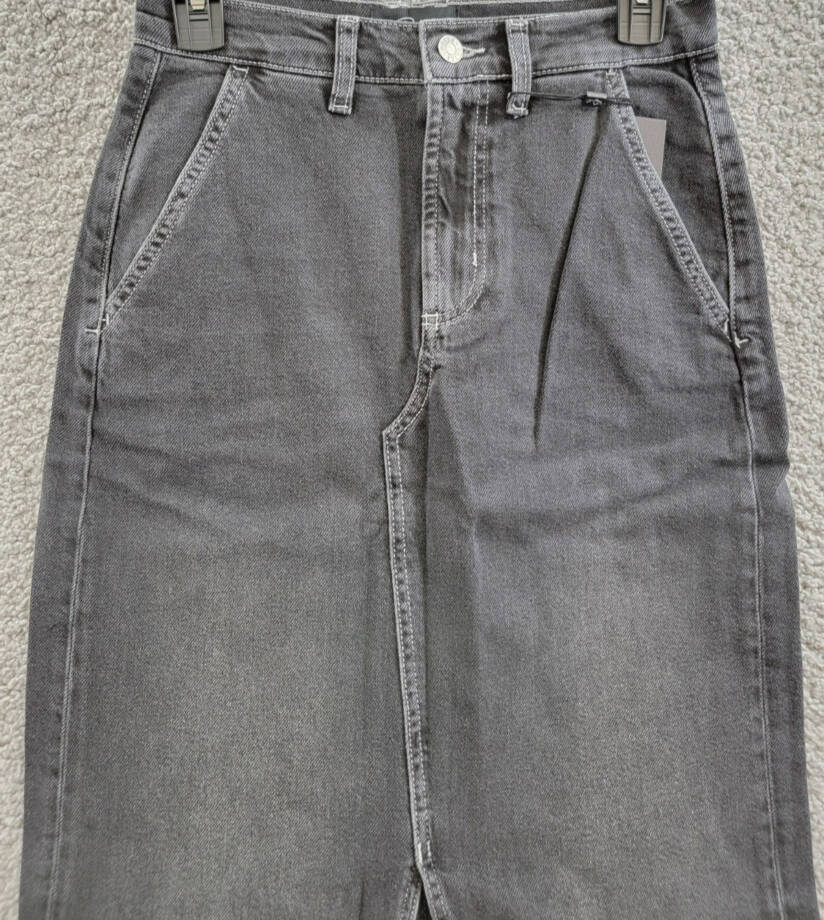 Rails Manhattan Denim Skirt Women's 26 Eclipse Front Slit Button Zip Closure