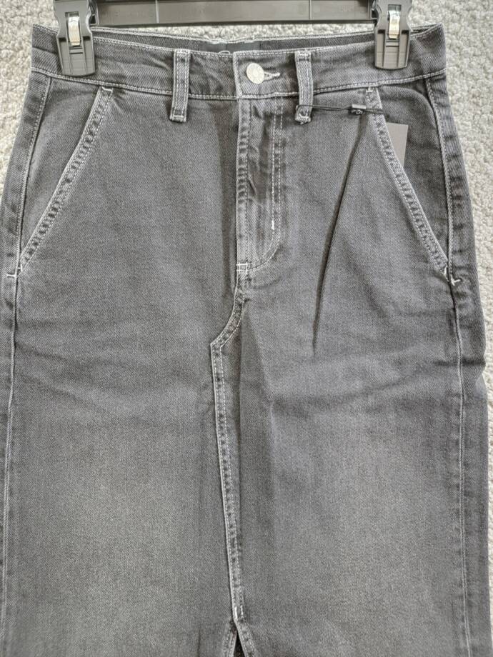 Rails Manhattan Denim Skirt Women's 26 Eclipse Front Slit Button Zip Closure