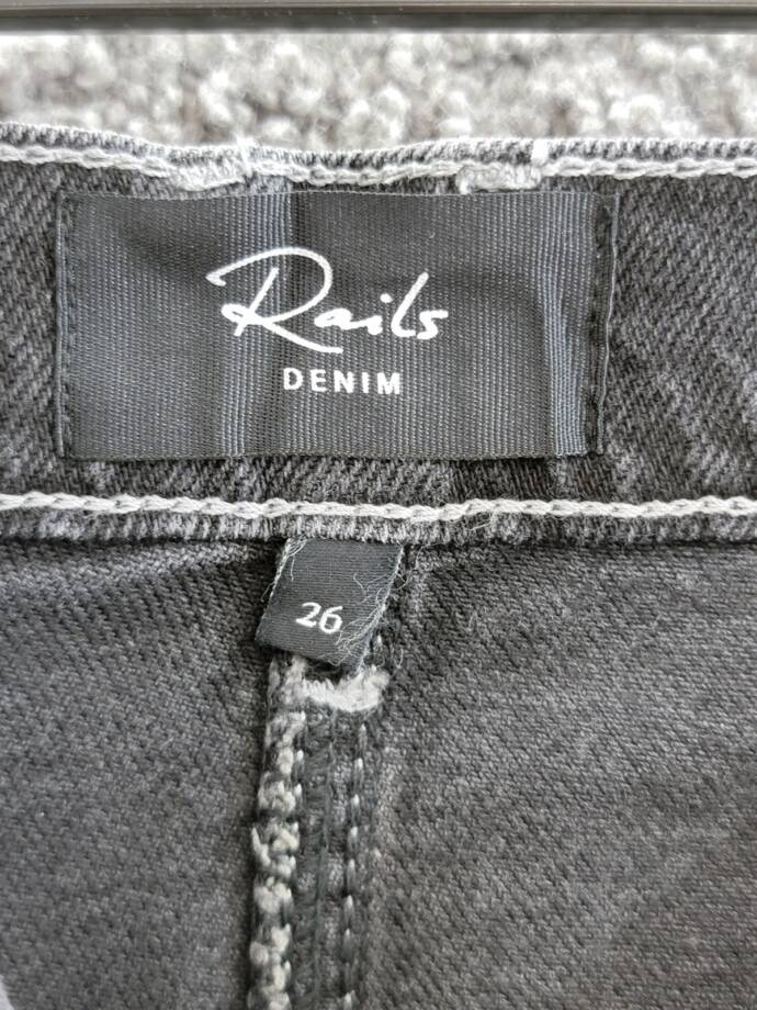 Rails Manhattan Denim Skirt Women's 26 Eclipse Front Slit Button Zip Closure