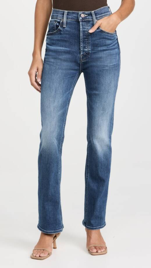 MOTHER The Tripper Flood Jeans Women's 25 Sixth Sense Denim Button Fly Closure