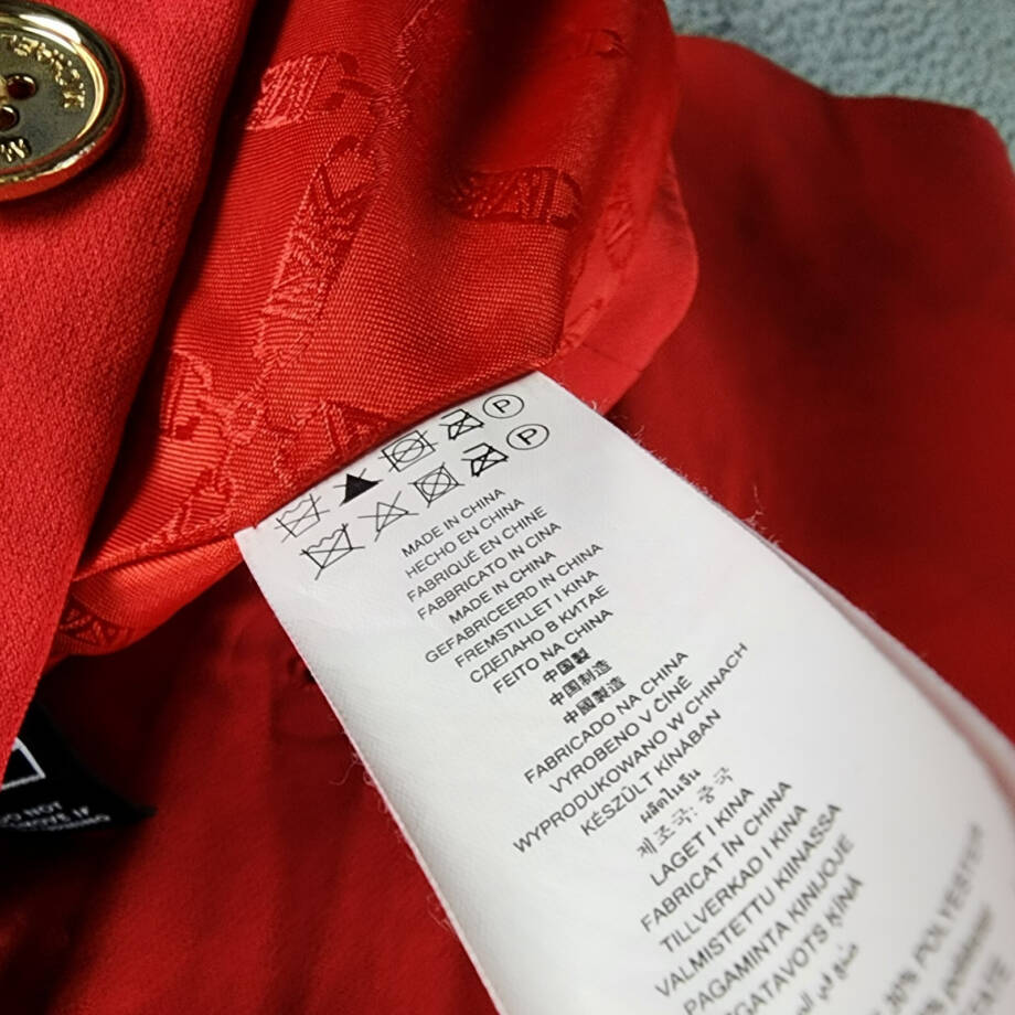 MICHAEL Michael Kors Two-Button Boyfriend Blazer Women's 6 Crimson Red Solid L/S