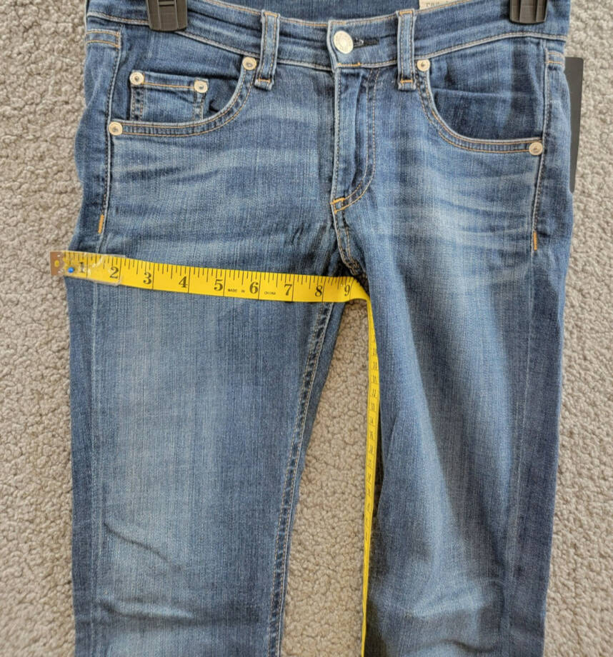 Rag & Bone Mid Rise Slim Fit Capri Jeans Women's 24 Orson Denim Faded Button Zip