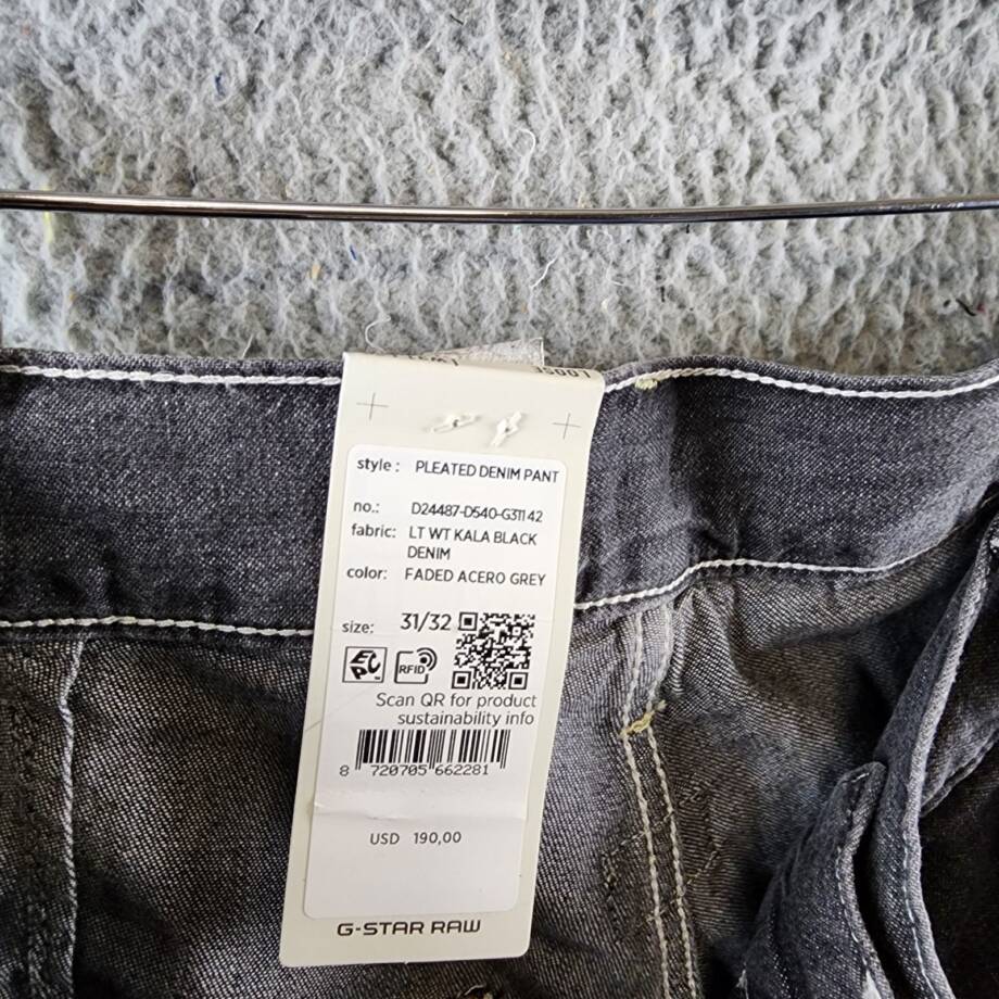 G-STAR RAW Palm Print Loose Relaxed Fit Jeans Men's 31/32 Faded Acero Gray Denim