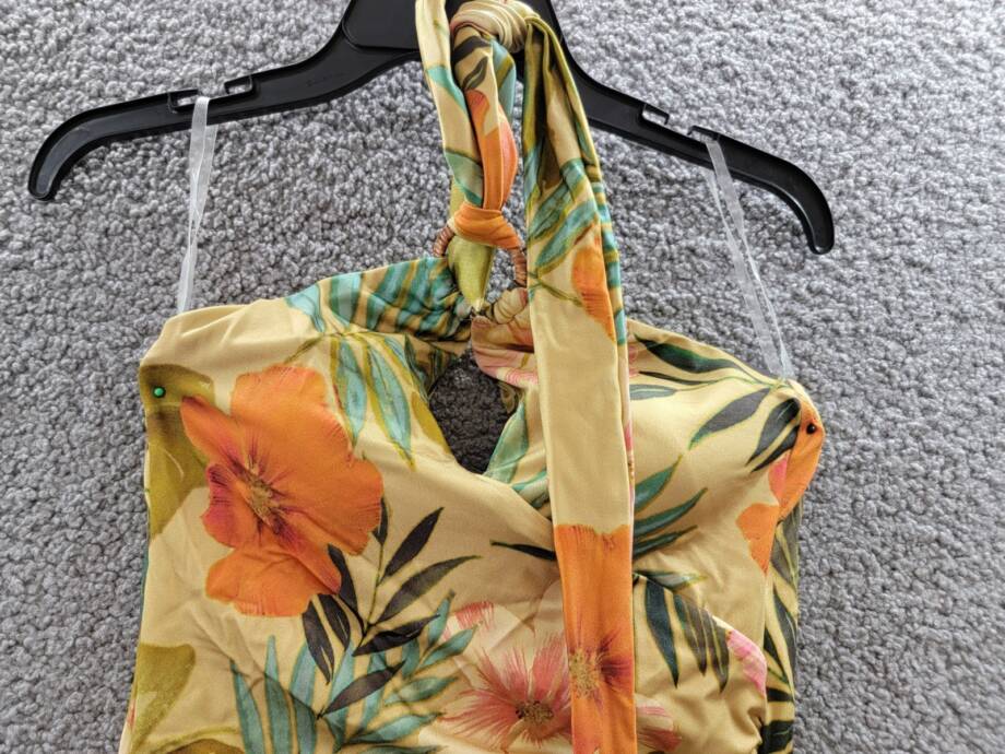 Lauren Ralph Lauren Printed Halter-Neck Swimsuit Womens 8 Island Tropical PullOn