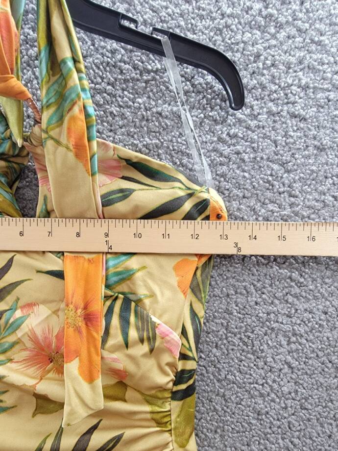 Lauren Ralph Lauren Printed Halter-Neck Swimsuit Womens 8 Island Tropical PullOn