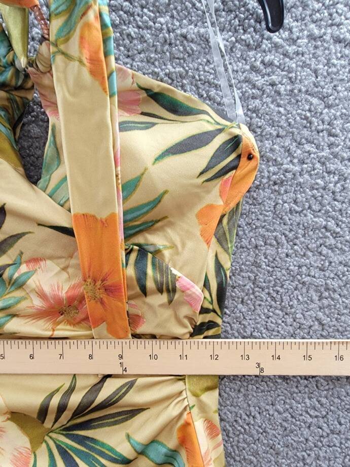 Lauren Ralph Lauren Printed Halter-Neck Swimsuit Womens 8 Island Tropical PullOn