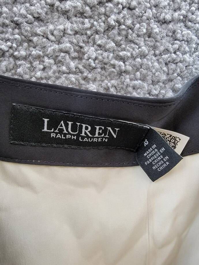 Lauren Ralph Lauren Two-Tone Georgette Sleeveless Dress Women's 12 Mascarpone