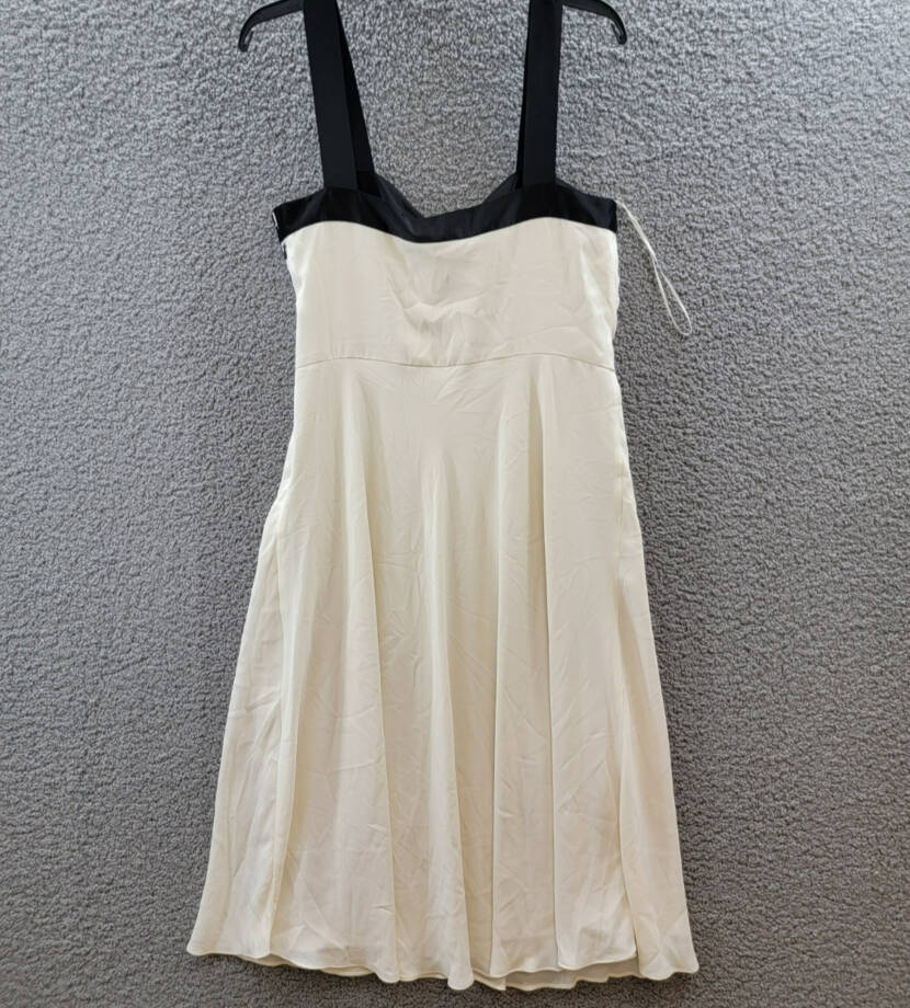 Lauren Ralph Lauren Two-Tone Georgette Sleeveless Dress Women's 12 Mascarpone
