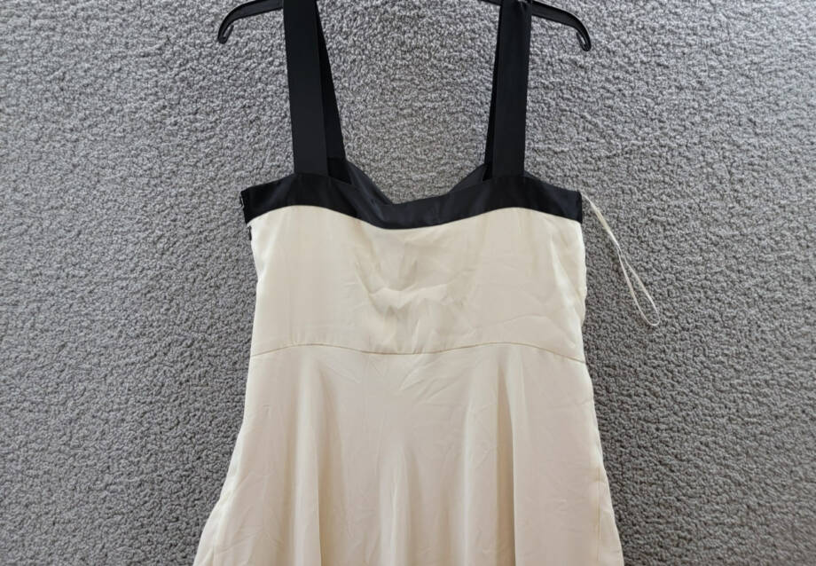 Lauren Ralph Lauren Two-Tone Georgette Sleeveless Dress Women's 12 Mascarpone