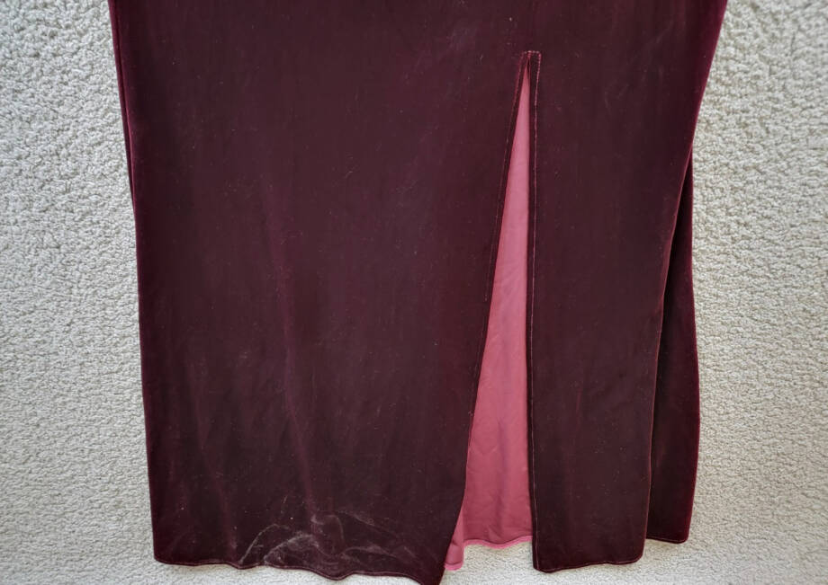 Alex Evenings Velvet Off-The-Shoulder Evening Gown Women's 16W Wine Back Zip