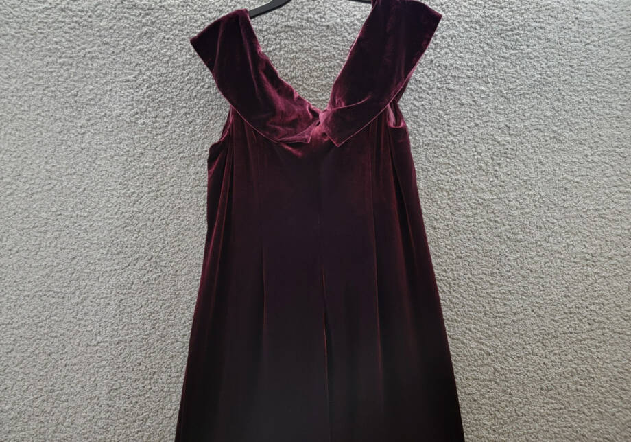Alex Evenings Velvet Off-The-Shoulder Evening Gown Women's 16W Wine Back Zip