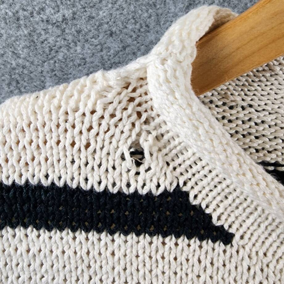 Veronica Beard Rori Sweater Women's XL Off White Multi Stripe Roll Neck Pullover