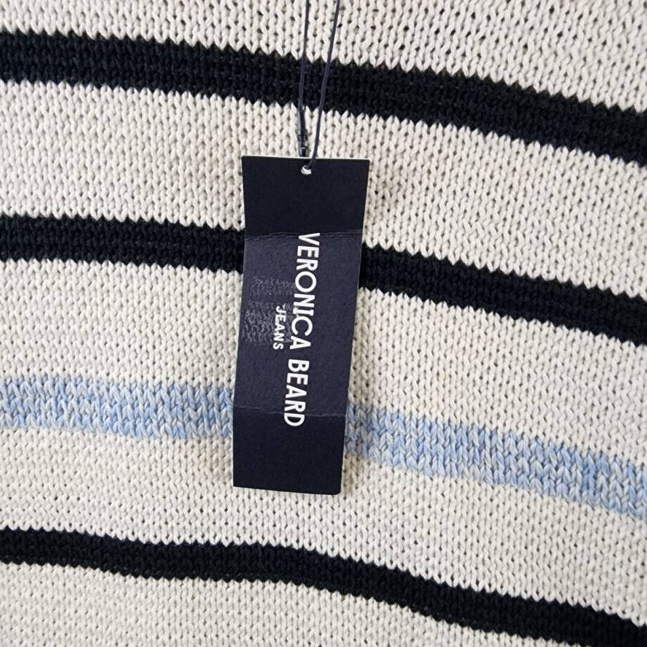 Veronica Beard Rori Sweater Women's XL Off White Multi Stripe Roll Neck Pullover