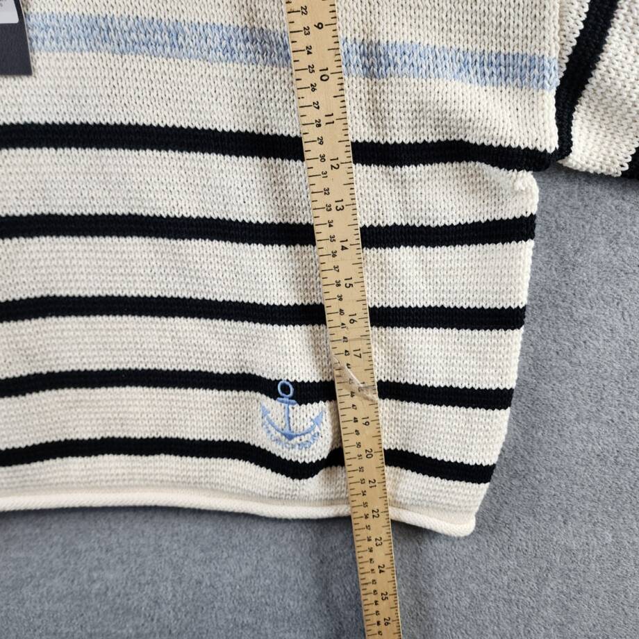 Veronica Beard Rori Sweater Women's XL Off White Multi Stripe Roll Neck Pullover
