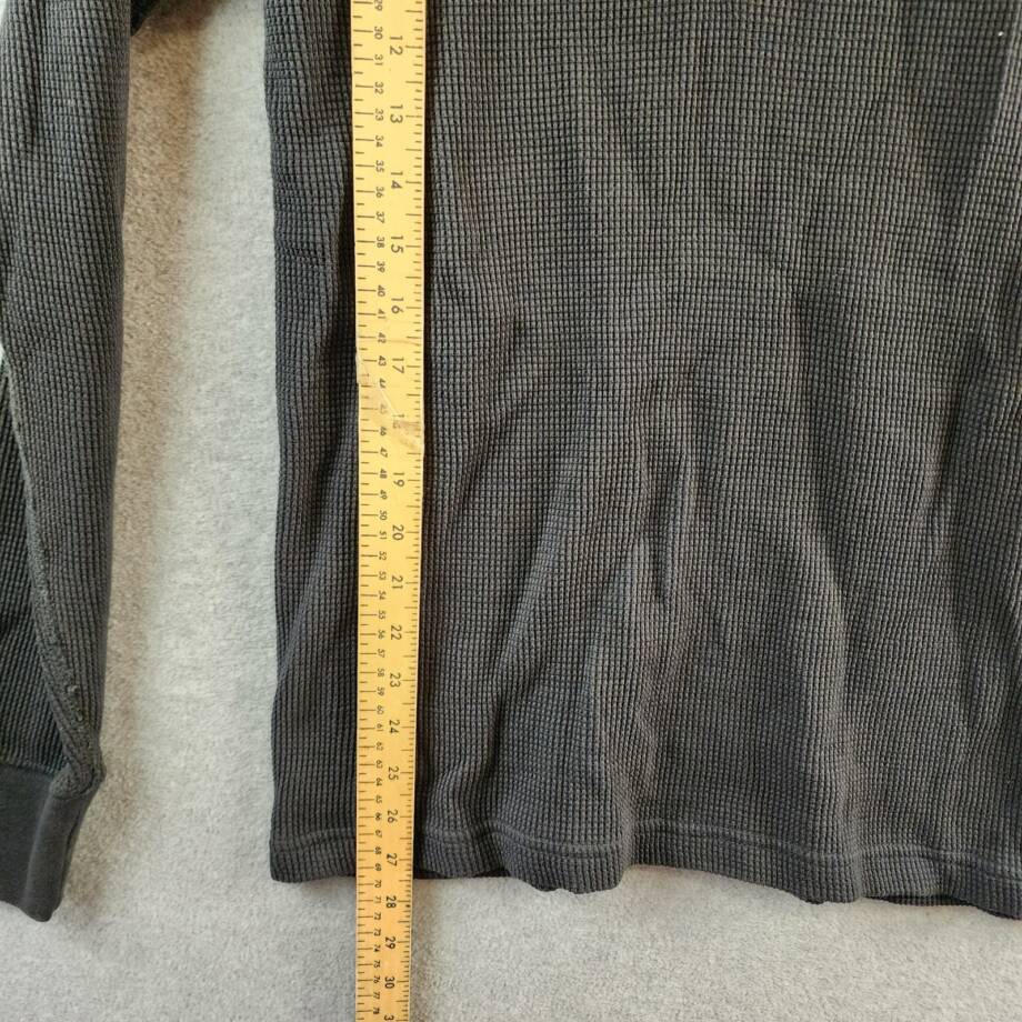 rag & bone Waffle Knit Henley Shirt Men's S Black Solid Long Sleeve Pullover