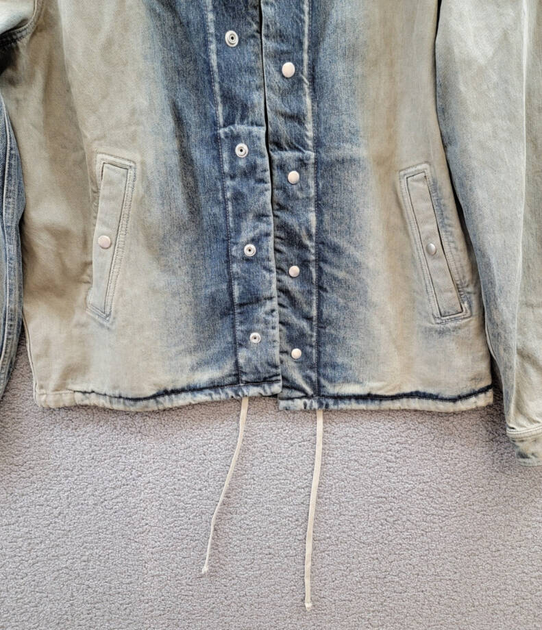DRKSHDW by Rick Owens Denim Shirt Jacket Men's M Mineral Pearl Degrade Collared~