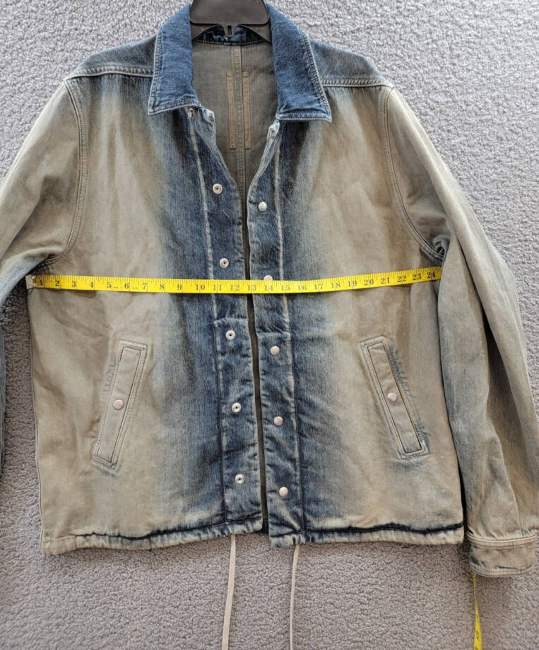 DRKSHDW by Rick Owens Denim Shirt Jacket Men's M Mineral Pearl Degrade Collared~