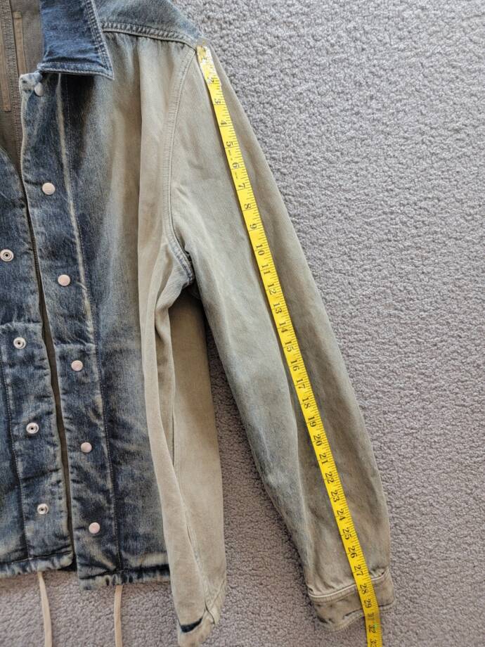 DRKSHDW by Rick Owens Denim Shirt Jacket Men's M Mineral Pearl Degrade Collared~