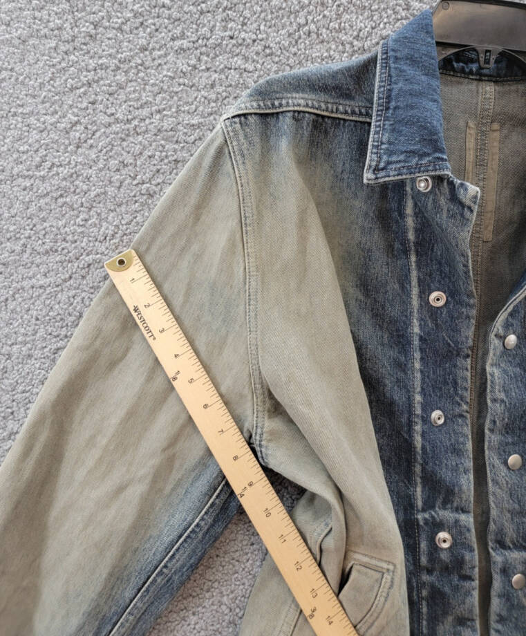 DRKSHDW by Rick Owens Denim Shirt Jacket Men's M Mineral Pearl Degrade Collared~