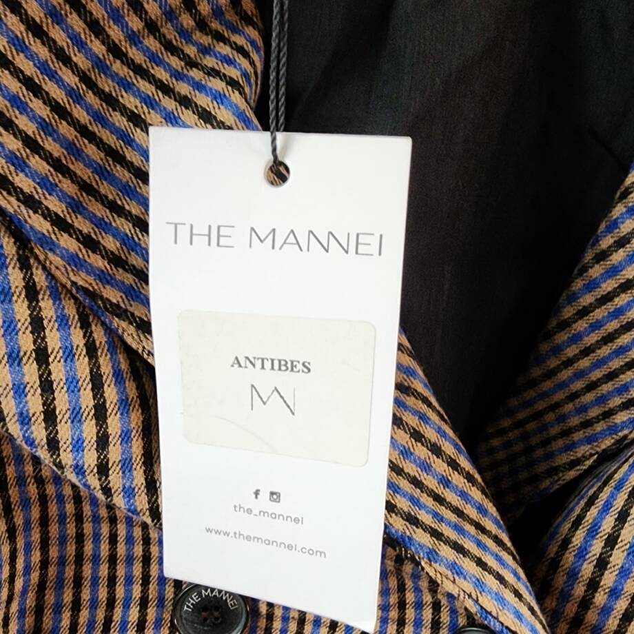 The Mannei Check Pattern Double Breasted Blazer Women's 38/6 US Button Closure