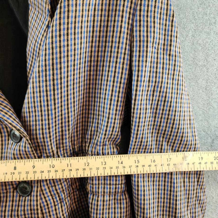 The Mannei Check Pattern Double Breasted Blazer Women's 38/6 US Button Closure