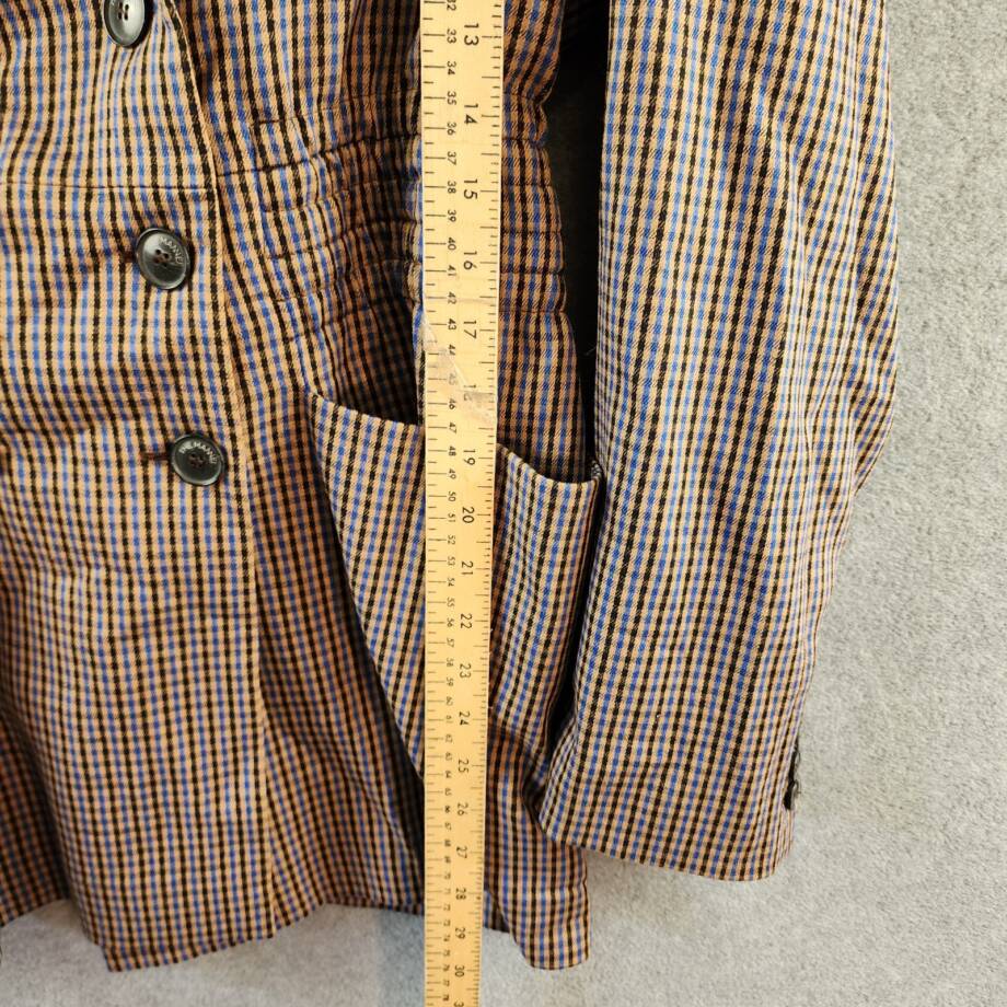 The Mannei Check Pattern Double Breasted Blazer Women's 38/6 US Button Closure