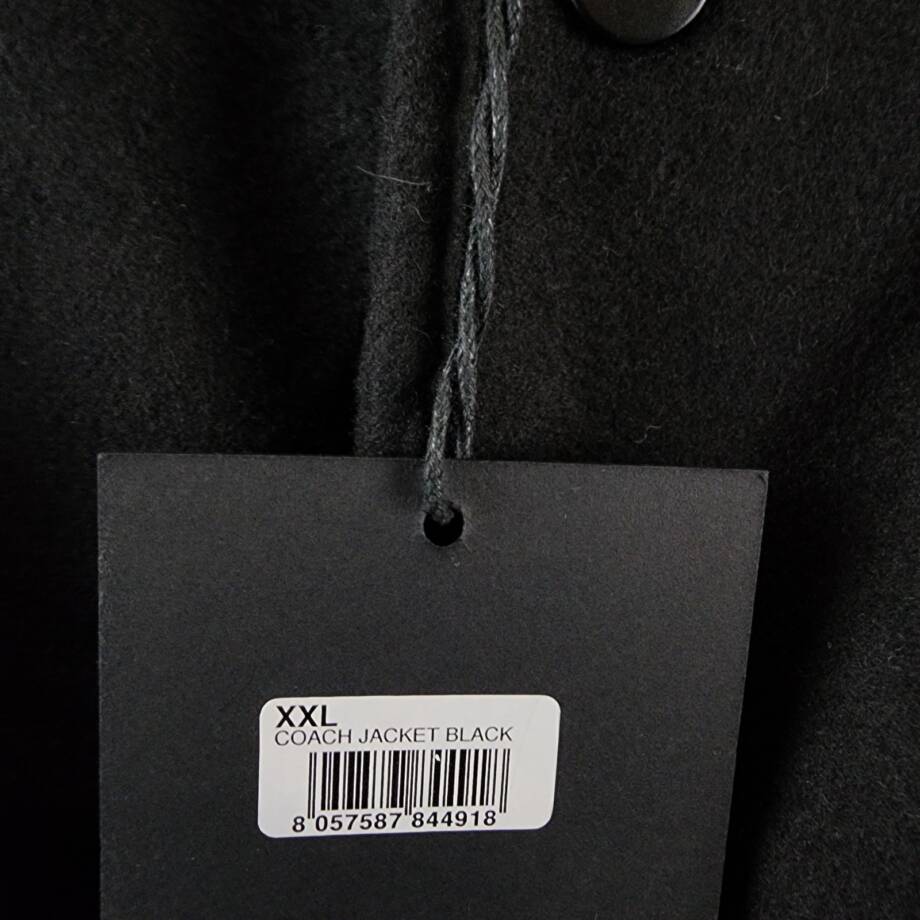 A.C. MILAN Wool Blend Coach Jacket Men's XXL Black Snap Closure Long Sleeves~