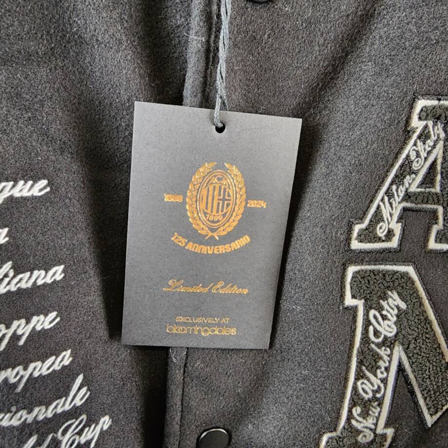 A.C. MILAN Wool Blend Coach Jacket Men's XXL Black Snap Closure Long Sleeves~
