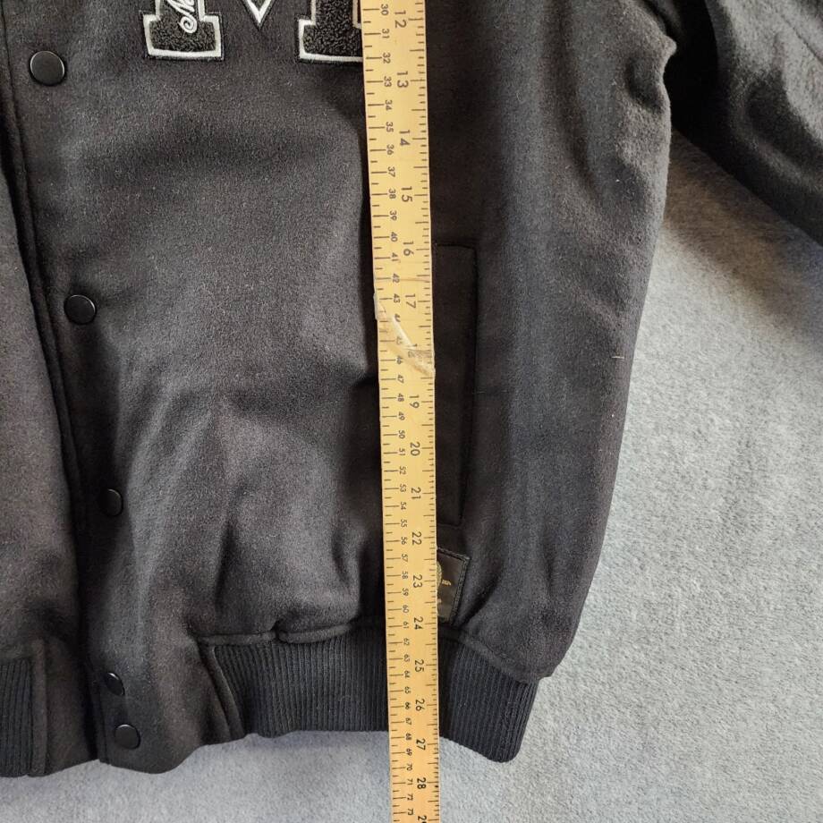 A.C. MILAN Wool Blend Coach Jacket Men's XXL Black Snap Closure Long Sleeves~