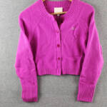 Cinq à Sept Oui Oui Millie Cardigan Women's M Plum Radish Button Front Closure