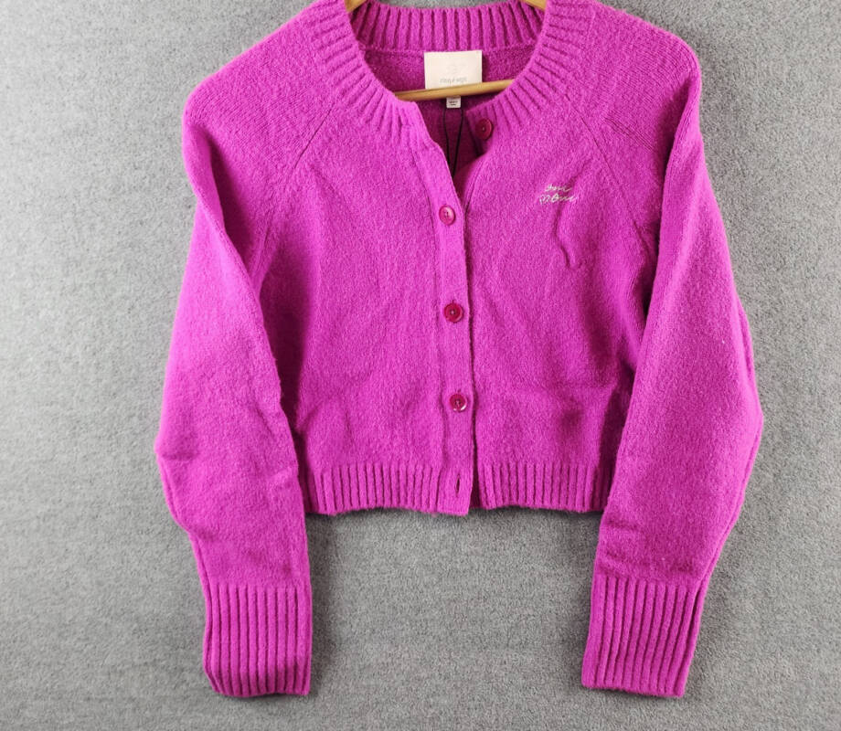 Cinq à Sept Oui Oui Millie Cardigan Women's M Plum Radish Button Front Closure