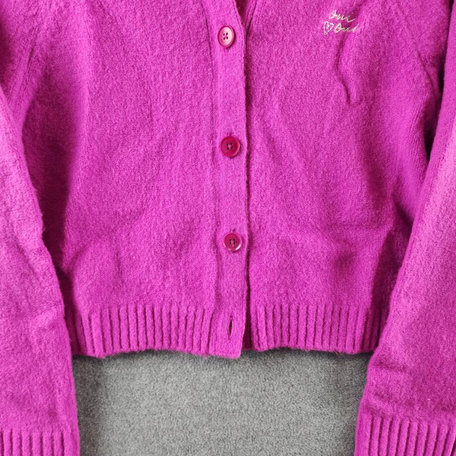 Cinq à Sept Oui Oui Millie Cardigan Women's M Plum Radish Button Front Closure