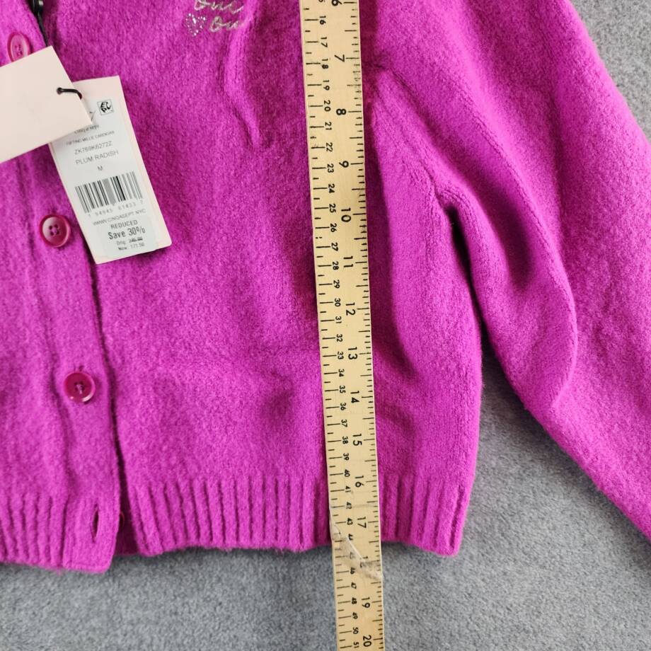 Cinq à Sept Oui Oui Millie Cardigan Women's M Plum Radish Button Front Closure