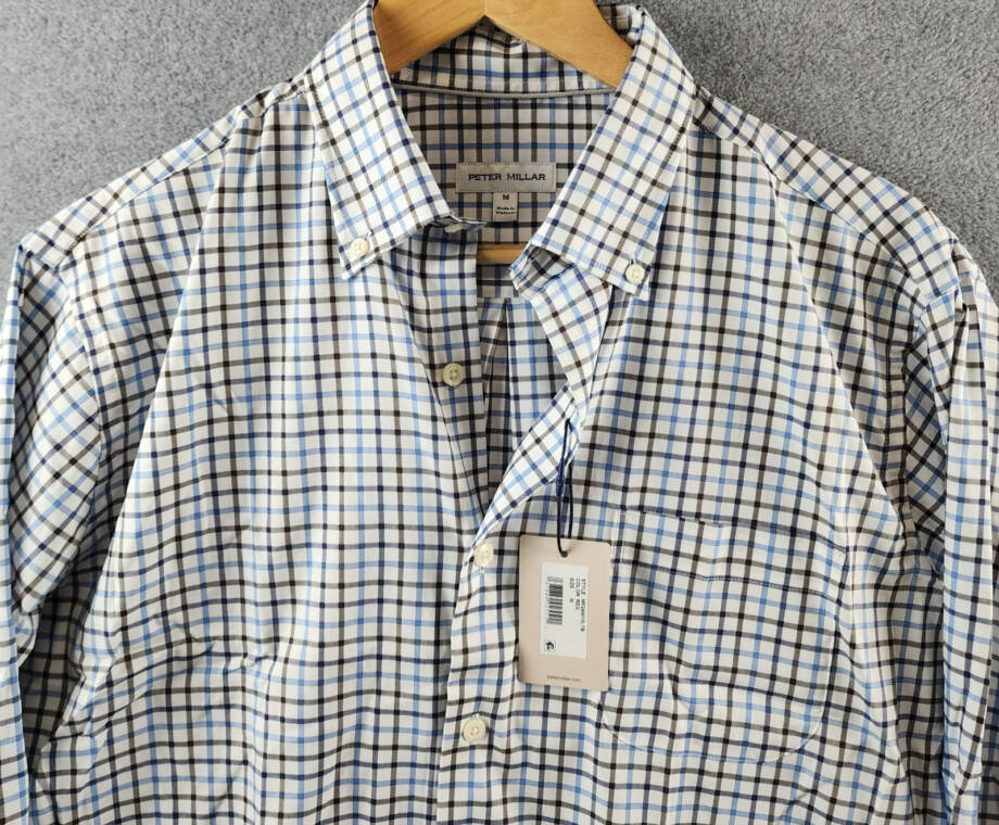 Peter Millar Calgary Crown Lite Stretch Sport Button Down Shirt Men's M Multi