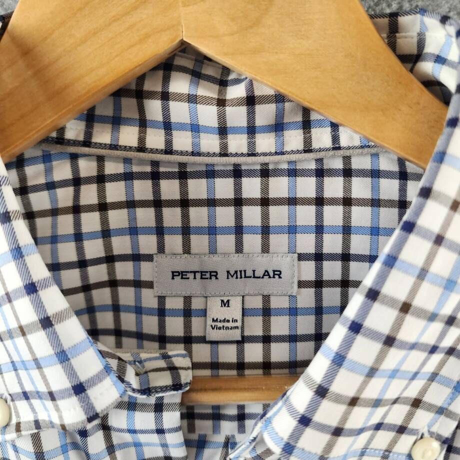 Peter Millar Calgary Crown Lite Stretch Sport Button Down Shirt Men's M Multi