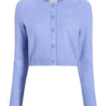 Cinq A Sept Millie Rhinestone Smiley Cardigan Women's M Pale Iris Button Front