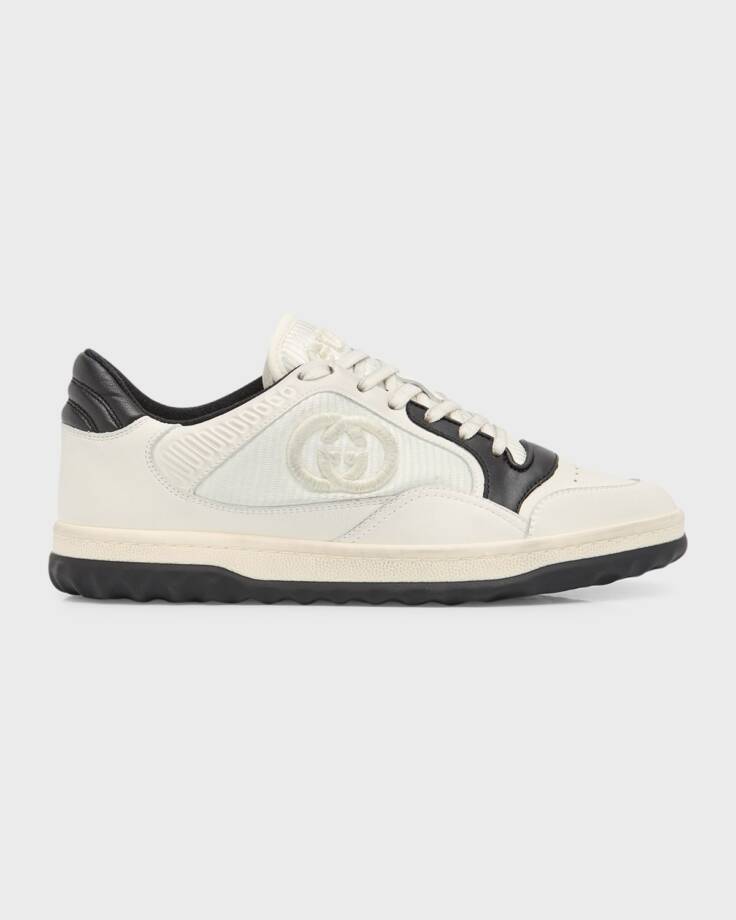 Gucci Bicolor Leather Low-Top Sneakers Women's 37.5/ 7.5 US Off/White/Black
