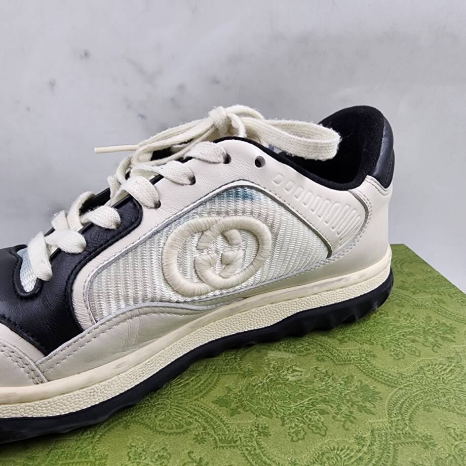 Gucci Bicolor Leather Low-Top Sneakers Women's 37.5/ 7.5 US Off/White/Black