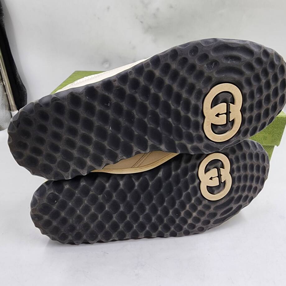 Gucci Bicolor Leather Low-Top Sneakers Women's 37.5/ 7.5 US Off/White/Black
